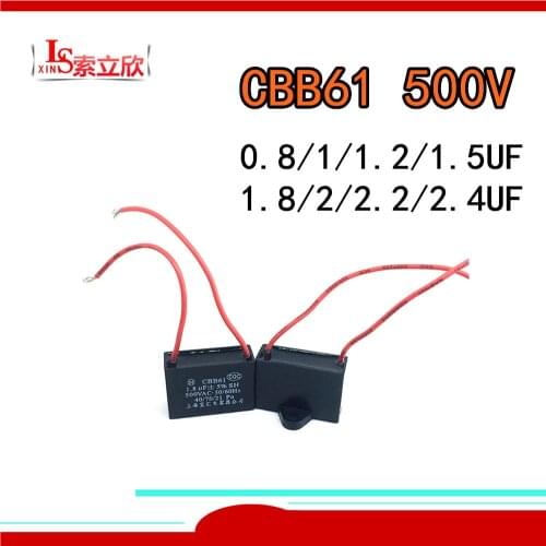 5pcs CBB61 0.8UF/1/1.2/1.5/1.8/2/2.2/2.4UF 500V Air Conditioner Pin Type Main Board Circuit Board Fan Start Capacitor PIN Relay