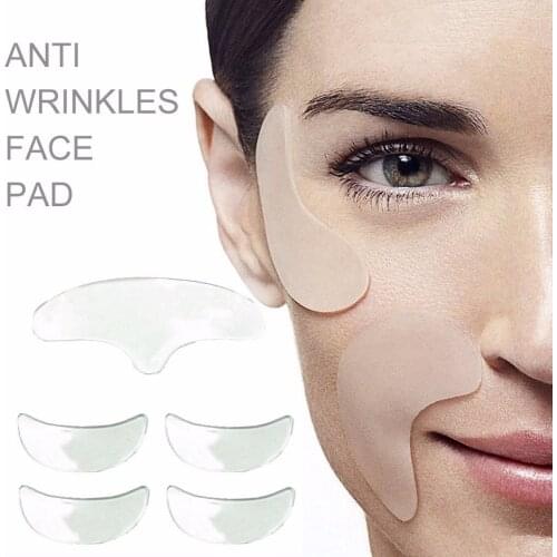 5Pcs Anti Wrinkle Face Lifting Eye Chin Forehead Wrinkles Removal Skin Care Pads Silicone Reusable Overnight Invisible Patches