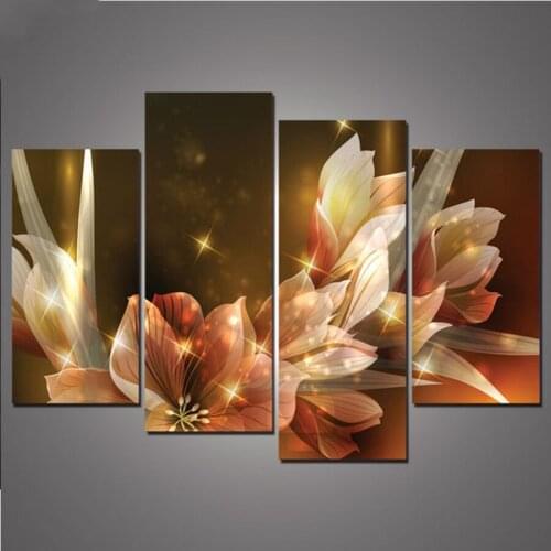 4pcs 5d diy diamond painting full square/round pictures,diamond painting Sunset flowers,mosaic diamond home Decoration,gift