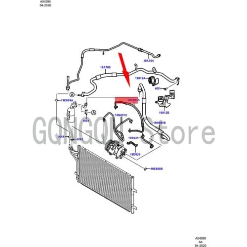 CAR air conditioning pipe high pressure pipe assembly For dMo nd eoF oc us condenser low pressure pipe cold air pipe