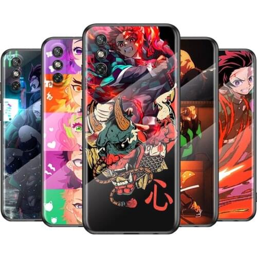Tempered Glass Cover Kimetsu No Yaiba For Huawei Y6 Y7 Y9 Y5P Y6P Y8S Y8P Y9A P Smart Z 2019 2020 2021 Phone Case