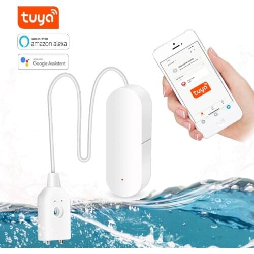 Water Alarm Sensor WiFi Water Leak Detector Overflow Flood Leakage Alerts Remote Monitor Leak Notifications by TUYA/Smart Life