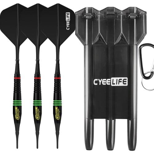 CyeeLife Brass Soft Tip Darts 16g With Carry Case and Extra Plastic Points & Flights,Professional Electronic Dart set