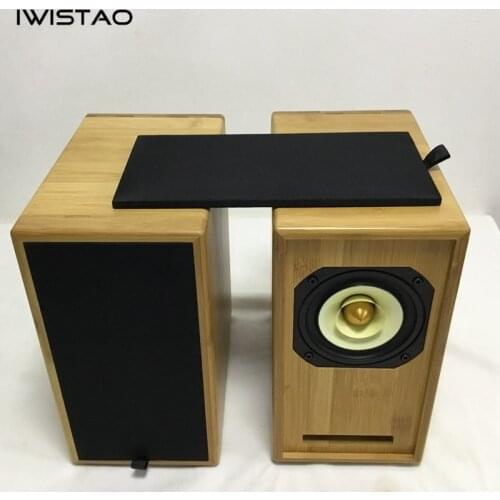 IWISTAO HIFI 4 Inches Full Range Labyrinth Speaker Bamboo 2x60W Max 8Ohms 70Hz-22KHz 89dB for Monitor Speakers Tube Amp