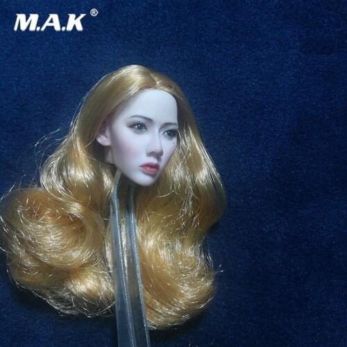 12" Korea Beutiful Star Female Figure Custom Head Sculpt 1/6 Scale Kim Hyun A Girl with Gold Hair Model for Pale Figure Body