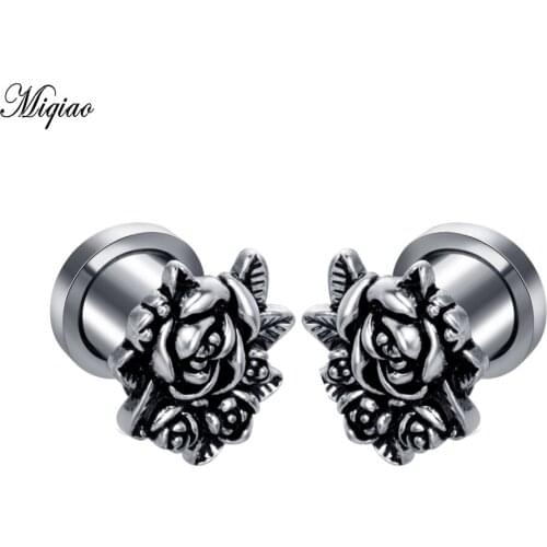Miqiao 2pcs Fashionable Retro Stainless Steel Eight Ears 6mm-20mm Exquisite Piercing Jewelry