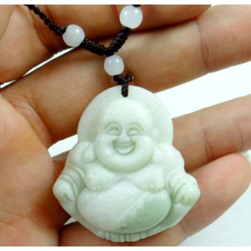 Natural stone Quartz Crystal hand-carved statue of Buddha amulet Pendant for diy Jewelry making necklace Accessories A48
