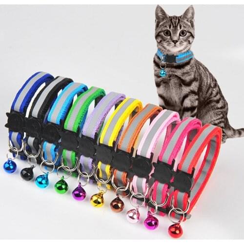 Cat Collar Small Dog Teddy Bell Cute Dog Collar Adjustable Pet Reflective Collar At Night cat accessories