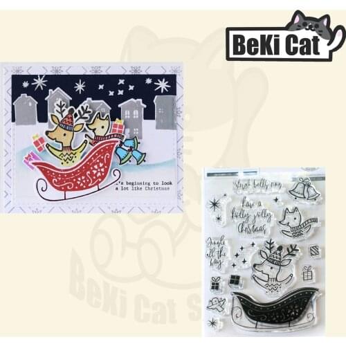Christmas animal Clear Stamps for DIY Scrapbooking/Card Making Fun Decoration Supplies