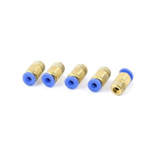 5 Pcs Straight Connector Tube OD 4mm 1/8PT Thread Quick Release Push In Fitting