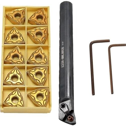S20R-MWLNR08 Lathe Boring Bar Turning Tool Holder with 10pcs WNMG080404 Insert Retail