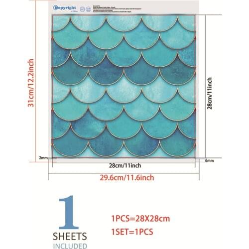 Fish Scale Pattern Self-adhesive Wallpaper 3d Stereo Texture Wall Sticker PVC Mural Room Decor Home Decoration Accessories 2021