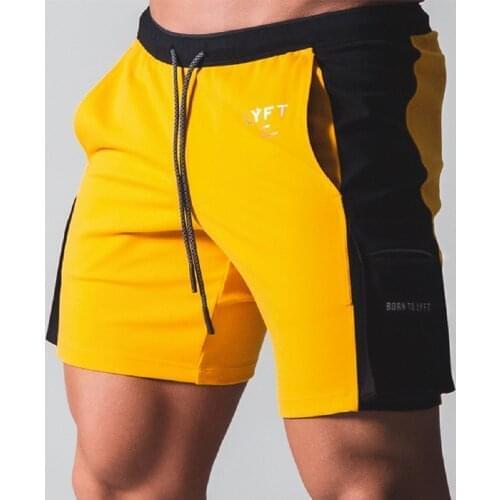 Fitness Running Sport Shorts Men Running Two-Color Stitching Five-Quarter Board Short Gym Workout Basketball Training Shorts Men