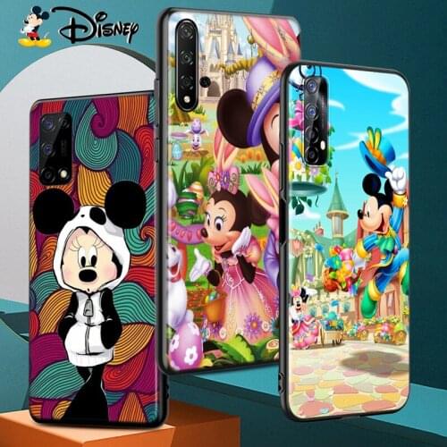 Silicone Cover Mickey Minnie lovely For Realme 7 7i 6S 6i 6 5S 5i 5 3 3i 2 XT Narzo 20 10 Pro Black Soft Phone Case