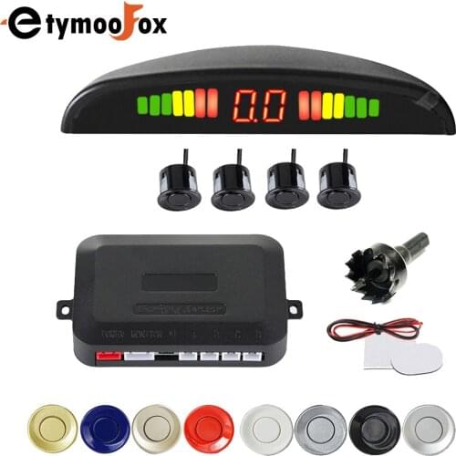 Gmai Parking Sensor Car Parking Kit LED Display 4 Sensors 22mm Backlight Reverse Backup Radar Monitor System 12V 8 Colors
