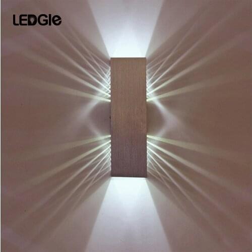 LEDGLE Simple Wall Lamp Creative Indoor Lamps 2W LED Wall Sconce Light Fixture Wall-mounted Light Modern Style Warm Light Silver