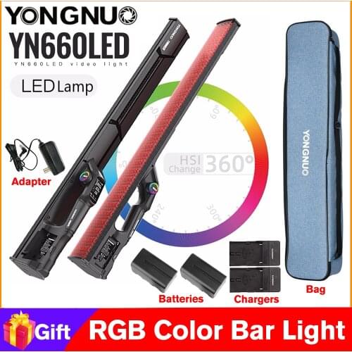 YONGNUO YN660 LED RGB Light Ice Light RGB Color Bar Light Handheld Stick Tube Light 45W Photography Lighting for Photo Studio