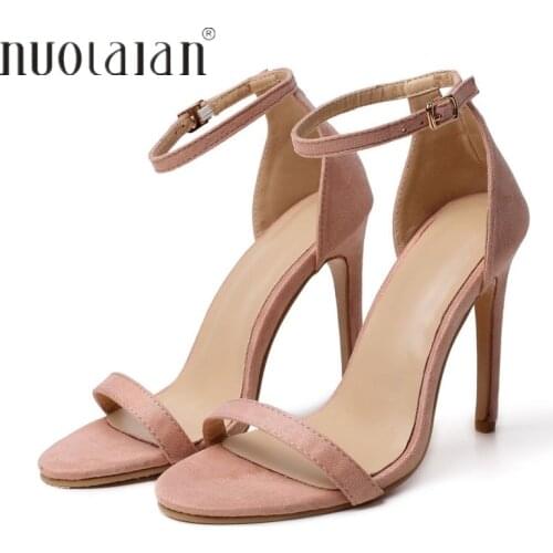 2019 New fashion woman shoes ankle strap high heel party wedding shoes big size 35-42 sexy peep toe high heels pumps women shoes