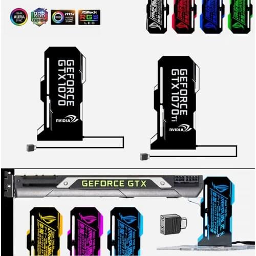 Graphics Card Support ARGB +5V/3PIN AURA Synchronous Symphony #GTX1070/Ti LED Luminous Pollution Lamp Computer Case Decoration