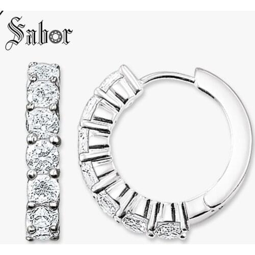 Hinged Hoops Earrings Creole Large CZ,2020 New Jewelry silver color party Brincos Wedding Gift For Women Girls thomas