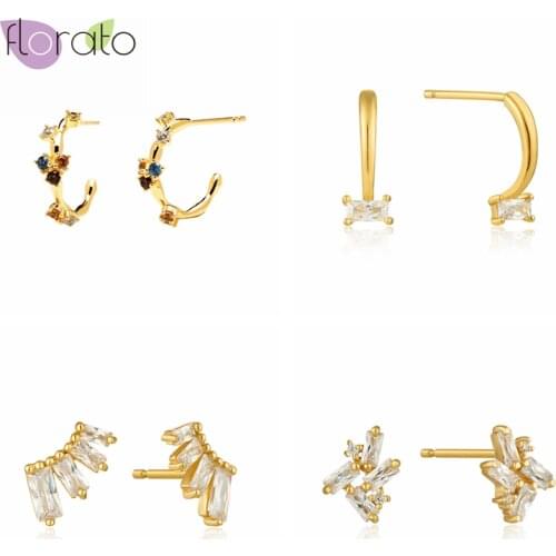 Inlaid Crystal Stud Earrings 925 Silver Fashion Popular Jewelry For Women Exquisite CZ Earrings Elegant High-End Birthday Gifts