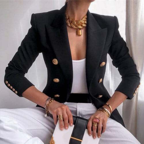 New Long Sleeve Work Blazer Solid Office Lady Coat Blazers Slim Autumn Notched Jacket White Black Fashion Women Elegant Fit Wear