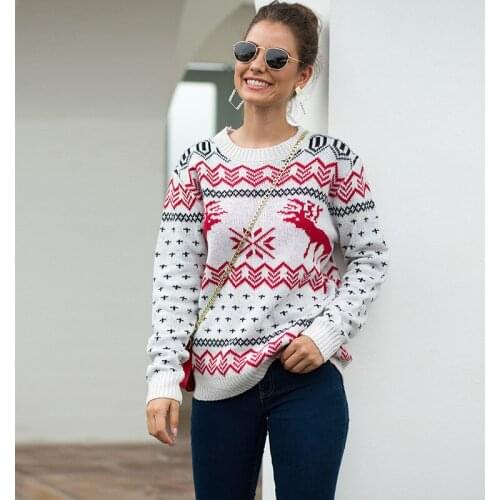 New Sweater Women Pullover 2019 Round Neck Long Sleeve Print Autumn And Winter Sweater Winter Clothes Women Vestidos MMY77027