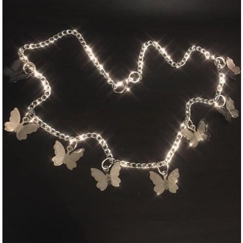 Butterfly Necklace Female Ins Cool Wind Net Red Cool Choker Pendant Clavicle Chain Necklace Slimming Neck Ornament