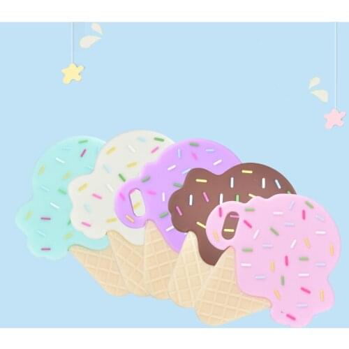 Chewable Silicone Teether Teething Toys Pendant For Nursing Necklace Baby Teether Toy With Pacifier Holder Freezer Shower Gift