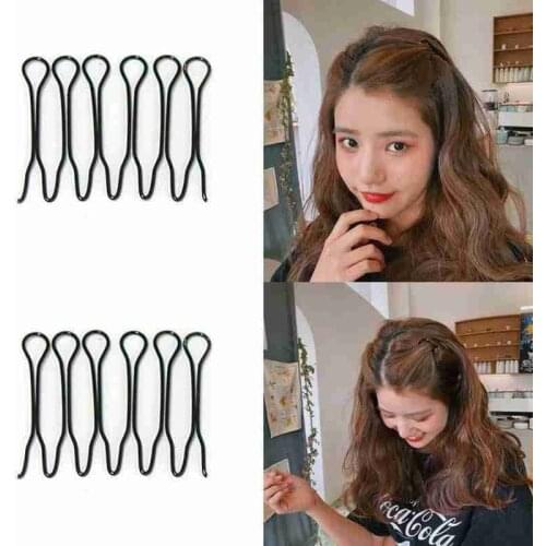 1pcs Hair Waved U-shaped Bobby Pin Barrette Salon Grip Clip Hairpins Black Front Hair Comb Clips