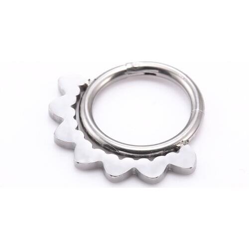 10pcs/lot Free Shipping Heart Seamless Hinged Segment Ring Clicker Ear Cartilage Nose Hoop Septum New 1.2*8mm