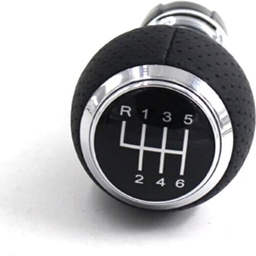 12mm for Audi A3 shifter knobs Sliver Ring 5 speed 6 Speed Gear Shift Knob Lever CNWAGNER Car Accessories
