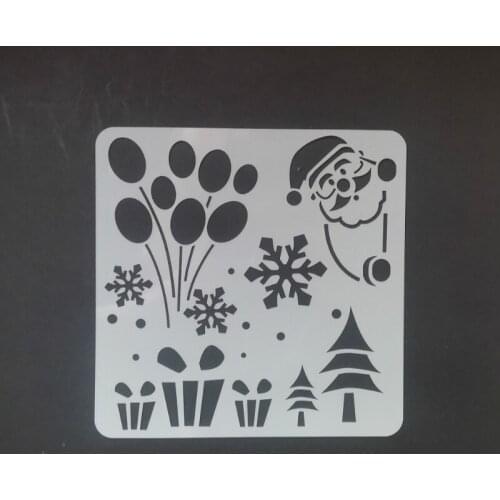13*13 Merry Christmas Layering Stencils for Diy scrapbook/photo album Decorative Embossing coloring,painting stencil,home decor