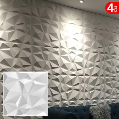 3.2ft/1m 4pcs 50x50cm 3D wall sticker 3D three-dimensional decorative living room wallpaper mural waterproof bathroom kitchen