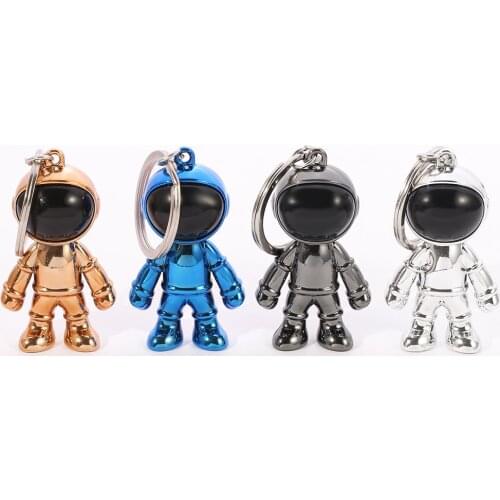 3D Astronaut Keychain ABS Plastic Cartoon Space Robot Pendant Four Colors Best Friend Couple Neutral Keychain