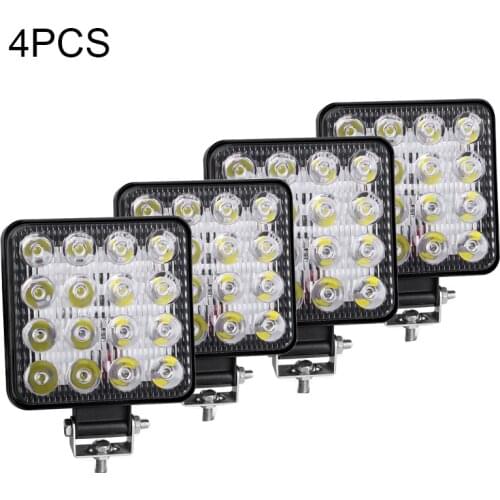 4X Led Light Bar Worklight 48W 16 LED Offroad Work Light Fog Lamp For 4x4 LED SUV ATV Bar Tractor Headlight Bulbs Spotlight 12V