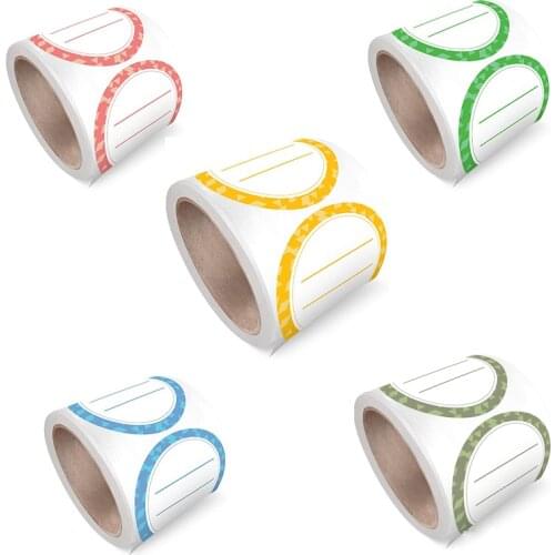 500Pcs/Roll Removable Sticker DIY Food Storage Label 5cm Oil-proof Sticker Adhesive Waterproof Label Sticker Writable Sticker