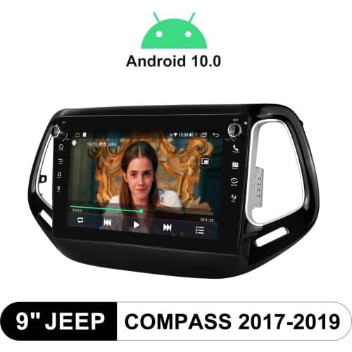9 Inch Android 10 Car Radio Stereo Central Multimedia 1 din Automotive Goods Bluetooth For Jeep Compass 2017-2019 Plug And Play