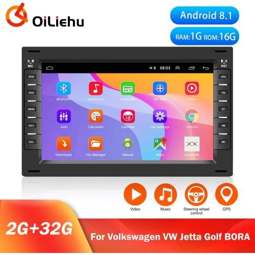 OiLiehu 2 Din Android 8.1 Car Radio GPS Stereo Receiver Multimedia Player For VW Volkswagen Polo Mk5 Golf Passat B6 B7 Jetta Mk4