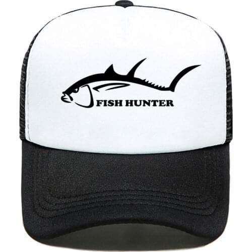 New Fish Hunter Baseball Cap Print Angling Women Men Unisex Parent-child Hats Mesh Visor Outdoor Sun Hat