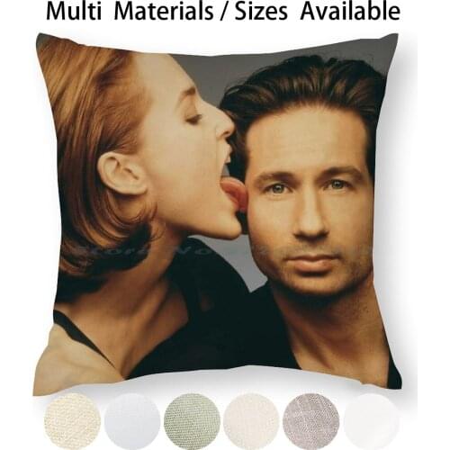 Gilovney Photoshoot Pillow Case Throw Pillow Cover Cotton Linen Flax Gilovney Gillian Anderson David Duchovney X Files The X