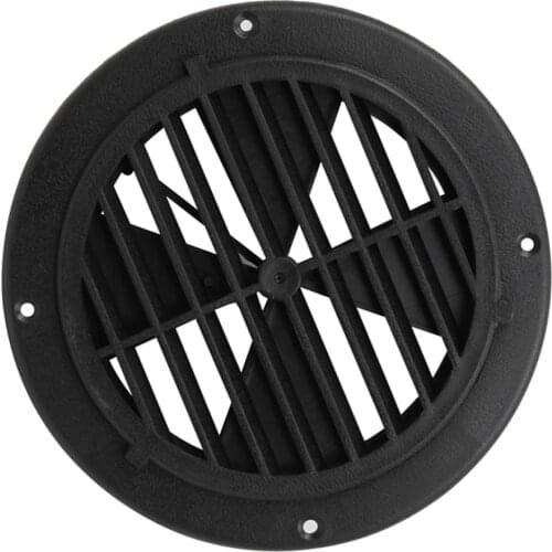Black Marine Air Vent Cover Shutter Boat Round Louver Vent 164mm