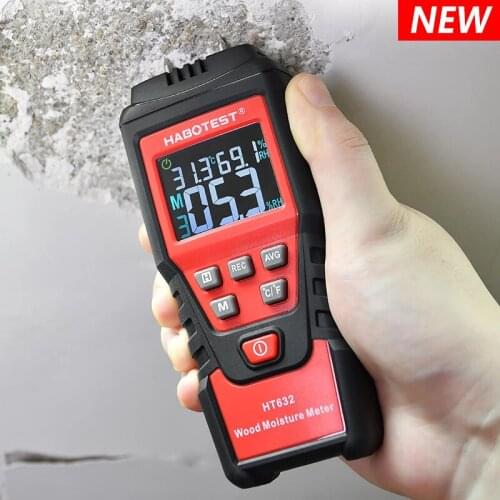 HABOTEST 0-99.9% Digital Wood Moisture Meter Wood Humidity Tester Hygrometer Timber Damp Paper Concreate Cement Detector Tester