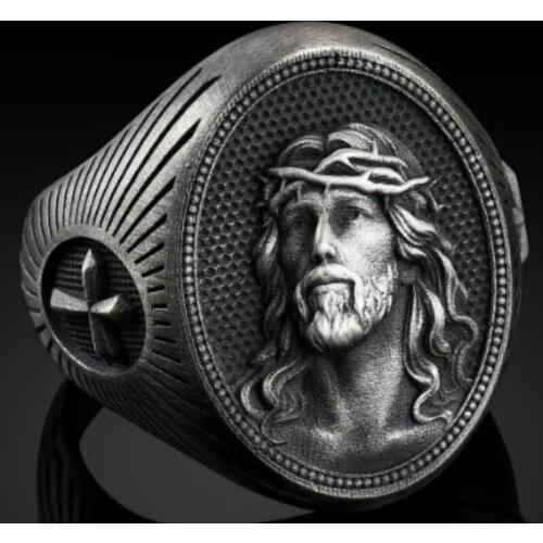 Jesus Amulet Accessories Cheap Jewelry Accessories Wholesale Jewelry Men Rings Halloween Rings for Men Cool Stuff Chunky Rings