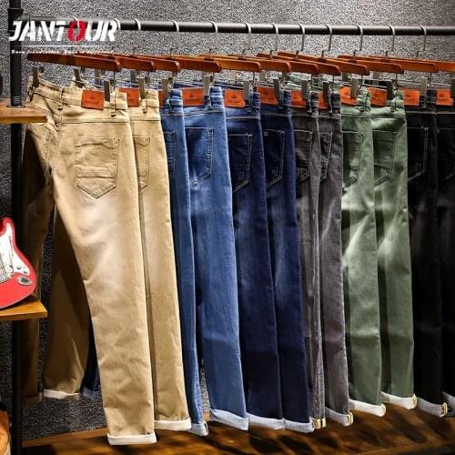 7 Color Design Denim Skinny Jeans Distressed Men New 2020 Spring Autumn Brand Clothing cotton Good Quality Khaki jean male