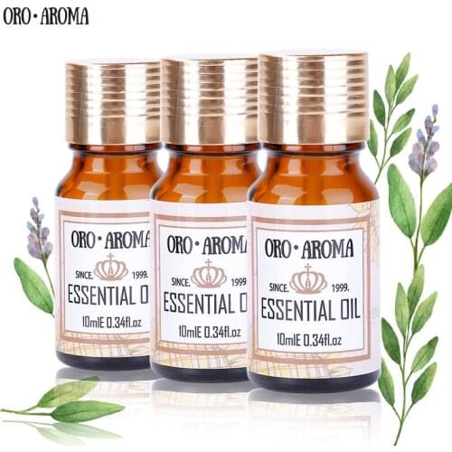 Famous brand oroaroma Castor Jojoba Peppermint Essential Oils Pack For Aromatherapy, Massage,Spa Bath 10ml*3