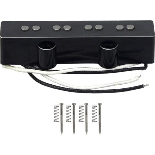 FLEOR Open Alnico V JB J Bass Pickup Alnico 5 Neck Pickup Braided Cloth Wirings for 4 String J Bass Style Replacement