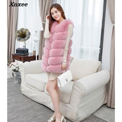 2018 Faux Fur Vest Fashion Faux Fur Coats Women Sleeveless Long fur Jacket Gilet Fourrure manteau femme faux fur vests S-4XL