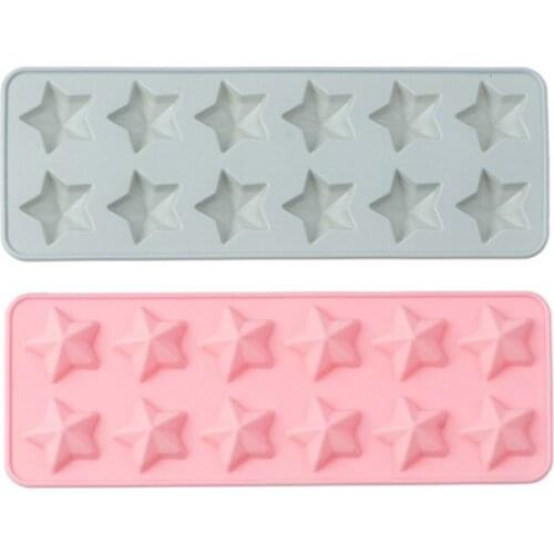 Creative 12-hole five-pointed star Chocolate silicone mold Ice mold Cake mold Candy handmade soap mold fondant molds