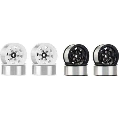 4PCS 1.55 Metal Beadlock Wheel Rim Hub for 1/10 RC Crawler Car Axial Jr 90069 D90 TF2 Tamiya CC01 LC70 MST JIMNY